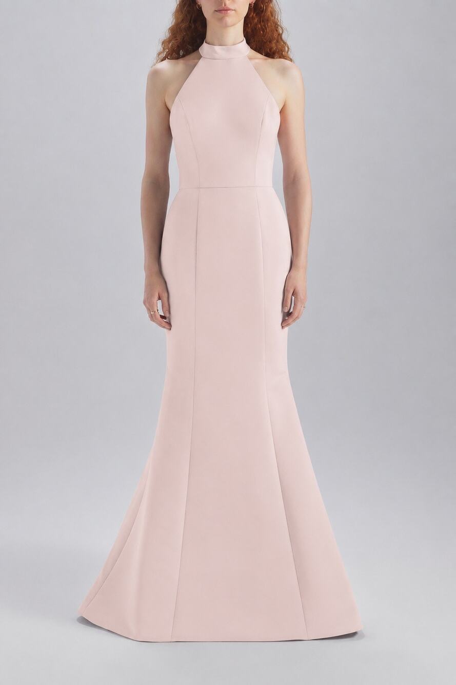 Amsale Austin Halter Gown Ballet Pink Sz 10 Bridesmaid Formal Wedding